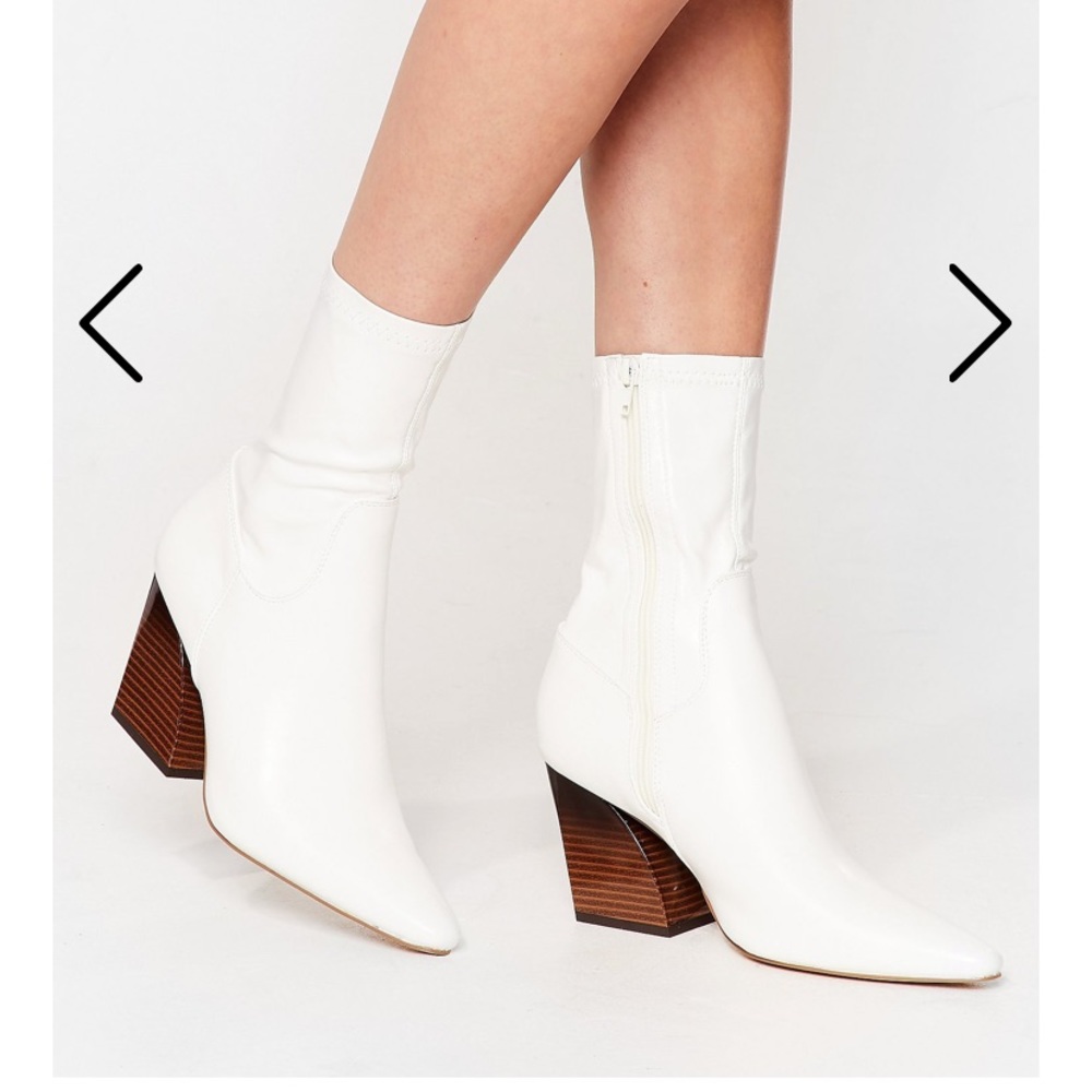 Nasty Gal Faux Leather Pointed Boots